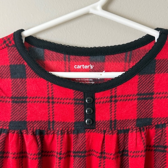 Carter’s Fleece Buffalo Plaid Nightgown – Size 6/7 - Picture 2 of 6
